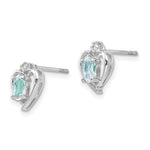 Load image into Gallery viewer, 14K White Gold Aquamarine Diamond Earrings
