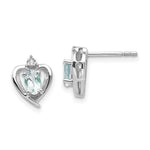 Load image into Gallery viewer, 14K White Gold Aquamarine Diamond Earrings

