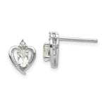 Load image into Gallery viewer, 14K White Gold 0.55-Carat tw Oval White Topaz and Diamond Accent Earrings
