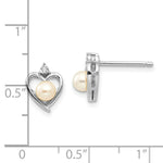 Load image into Gallery viewer, 14K White Gold Genuine Freshwater Cultured Pearl Diamond Earrings
