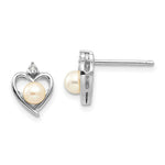 Load image into Gallery viewer, 14K White Gold Genuine Freshwater Cultured Pearl Diamond Earrings
