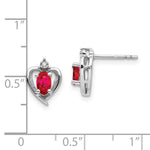 Load image into Gallery viewer, 14K White Gold Ruby Diamond Earrings
