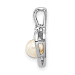 Load image into Gallery viewer, 14K White Gold 7mm Genuine Freshwater Cultured Pearl Diamond Pendant
