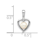 Load image into Gallery viewer, 14K White Gold 7mm Genuine Freshwater Cultured Pearl Diamond Pendant
