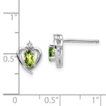 Load image into Gallery viewer, 14K White Gold Peridot Diamond Earrings
