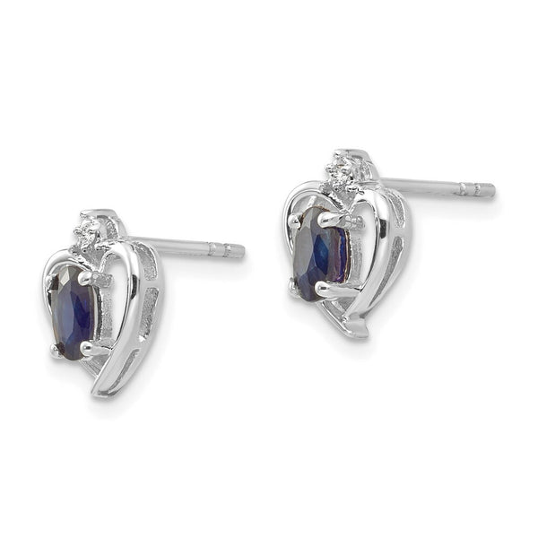 14K White Gold Sapphire Diamond Earrings
