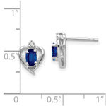 Load image into Gallery viewer, 14K White Gold Sapphire Diamond Earrings
