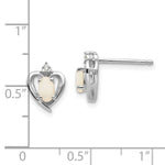 Load image into Gallery viewer, 14k White Gold Opal Diamond Earring with Diamond Accent, 0.29-Carat Gemweight
