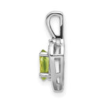 Load image into Gallery viewer, 14K White Gold 1/2-Carat Oval Peridot Diamond Pendant
