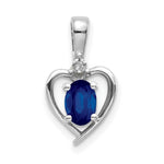 Load image into Gallery viewer, 14K White Gold 0.64-Carat Oval Sapphire Diamond Pendant
