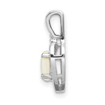 Load image into Gallery viewer, 14K White Gold 0.26-Carat Oval Opal Diamond Pendant
