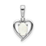 Load image into Gallery viewer, 14K White Gold 0.26-Carat Oval Opal Diamond Pendant
