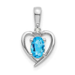 Load image into Gallery viewer, 14K White Gold 1/2-Carat Oval Blue Topaz Diamond Pendant
