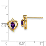 Load image into Gallery viewer, 14K Yellow Gold Diamond &amp; Amethyst Earrings
