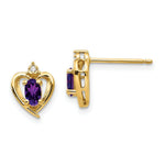 Load image into Gallery viewer, 14K Yellow Gold Diamond &amp; Amethyst Earrings
