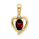 Load image into Gallery viewer, 14K Yellow Gold Diamond &amp; 0.56-Carat Oval Garnet Pendant

