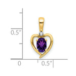 Load image into Gallery viewer, 14K Yellow Gold Diamond &amp; 0.43-Carat Oval Amethyst Pendant
