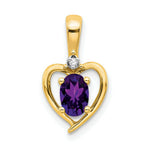 Load image into Gallery viewer, 14K Yellow Gold Diamond &amp; 0.43-Carat Oval Amethyst Pendant
