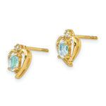 Load image into Gallery viewer, 14K Yellow Gold Diamond &amp; Aquamarine Earrings 0.01-Carat Diamond Accent, 0.42-Carat Gemweight
