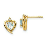 Load image into Gallery viewer, 14K Yellow Gold Diamond &amp; Aquamarine Earrings 0.01-Carat Diamond Accent, 0.42-Carat Gemweight
