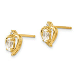 Load image into Gallery viewer, 14K Yellow Gold Diamond &amp; White Topaz Earrings
