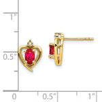 Load image into Gallery viewer, 14K Yellow Gold Diamond &amp; Ruby Earrings
