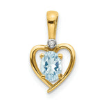 Load image into Gallery viewer, 14K Yellow Gold Diamond &amp; 0.38-Carat Oval Aquamarine Pendant

