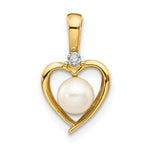 Load image into Gallery viewer, 14k Yellow Gold Diamond &amp; Freshwater Cultured Pearl Pendant
