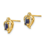 Load image into Gallery viewer, 14K Yellow Gold Diamond &amp; Sapphire Earrings
