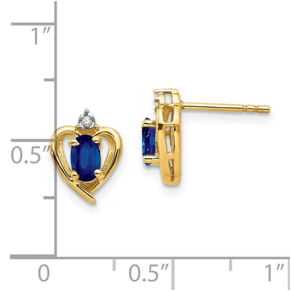 14K Yellow Gold Diamond & Sapphire Earrings