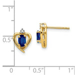 Load image into Gallery viewer, 14K Yellow Gold Diamond &amp; Sapphire Earrings
