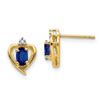 Load image into Gallery viewer, 14K Yellow Gold Diamond &amp; Sapphire Earrings
