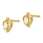 Load image into Gallery viewer, 14K Yellow Gold Diamond &amp; Opal Earrings
