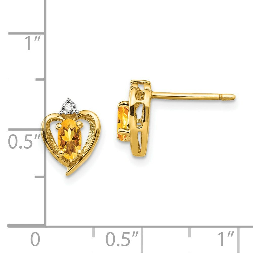14K Yellow Gold Diamond & Citrine Earrings