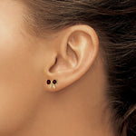 Load image into Gallery viewer, 14k Gold Polished Garnet Bow Post Earrings
