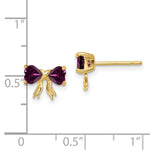 Load image into Gallery viewer, 14k Yellow Gold Polished Rhodolite Bow Post Earrings
