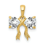 Load image into Gallery viewer, 14k Yellow Gold Polished White Topaz Bow Pendant
