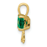 Load image into Gallery viewer, 14k Yellow Gold Polished Created Emerald Bow Pendant
