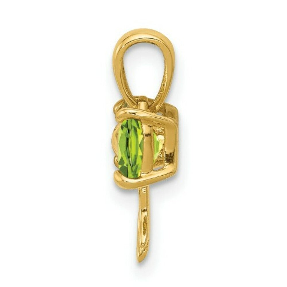 14k Yellow Gold Polished Peridot Bow Pendant