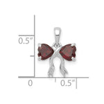 Load image into Gallery viewer, 14k White Gold Polished Garnet Bow Pendant
