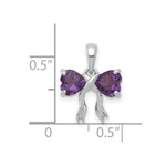 Load image into Gallery viewer, 14k White Gold Polished Amethyst Bow Pendant

