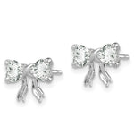 Load image into Gallery viewer, 14k White Gold Polished White Topaz Bow Post Earrings
