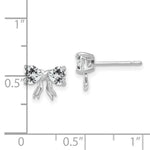 Load image into Gallery viewer, 14k White Gold Polished White Topaz Bow Post Earrings
