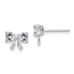 Load image into Gallery viewer, 14k White Gold Polished White Topaz Bow Post Earrings
