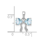 Load image into Gallery viewer, 14k White Gold Polished Aquamarine Bow Pendant
