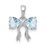 Load image into Gallery viewer, 14k White Gold Polished Aquamarine Bow Pendant
