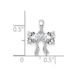 Load image into Gallery viewer, 14k White Gold Polished White Topaz Bow Pendant
