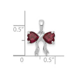 Load image into Gallery viewer, 14k White Gold Polished Rhodolite Bow Pendant
