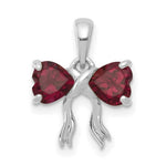 Load image into Gallery viewer, 14k White Gold Polished Rhodolite Bow Pendant
