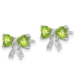 Load image into Gallery viewer, 14k White Gold Polished Peridot Bow Post Earrings
